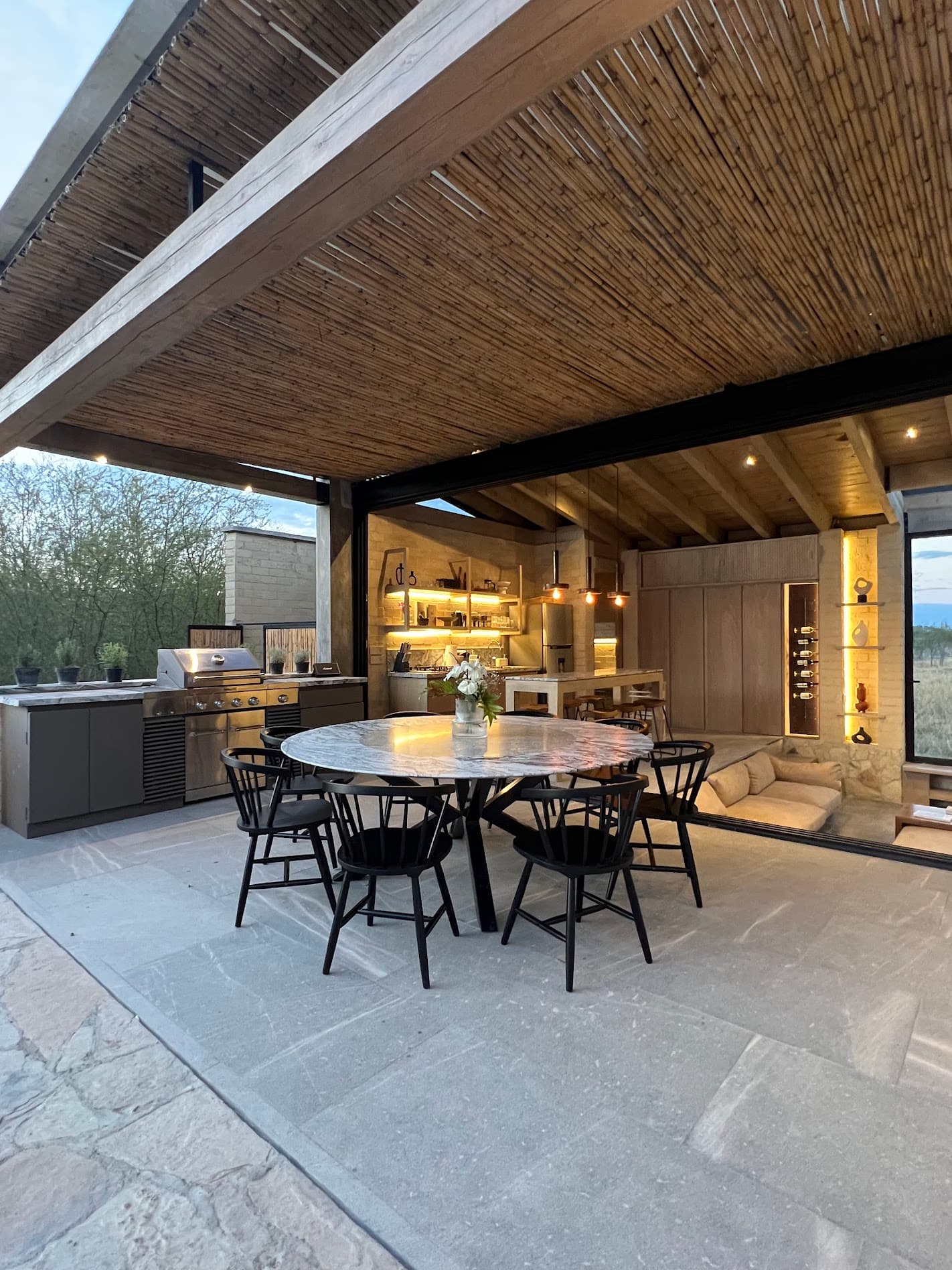 Terraza al atardecer