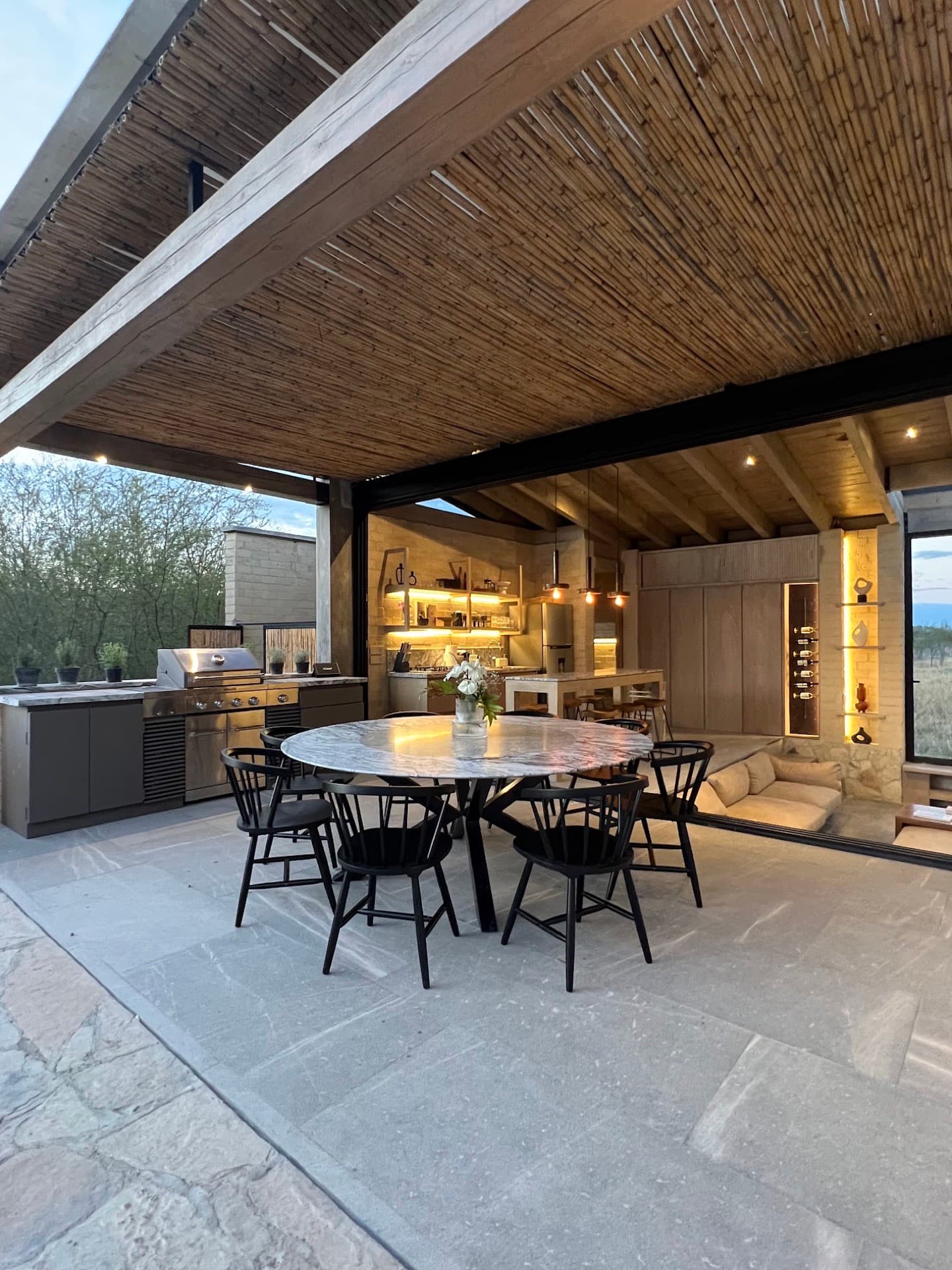 Casa Cuarcita · terraza al atardecer